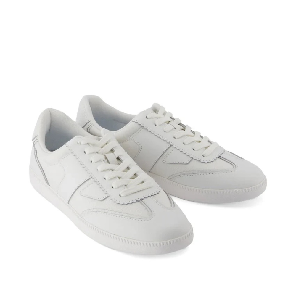 824. NEW PIOMBO White Leather Low-Top Lace-Up Sneakers